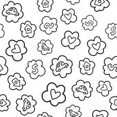 Doodles cute seamless pattern.