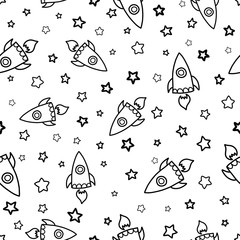 Doodles cute seamless pattern.