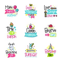 Vector calligraphy with decor elements