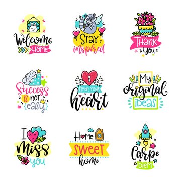 Vector calligraphy with decor elements