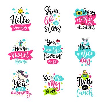 Vector calligraphy with decor elements