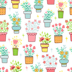 Doodles cute seamless pattern.