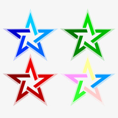 star abstract look of different colors, set