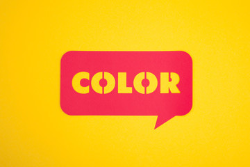 The color word in the text sign