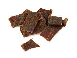 beef jerky isolated on white