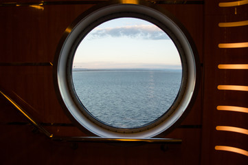 Naklejka premium Bull’s Eye on a Ferry in Newfoundland, Canada