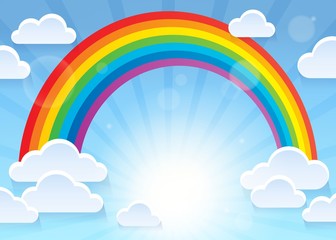 Rainbow and stylized clouds theme 1