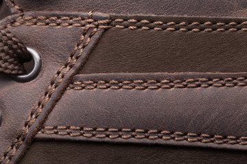 leather boots stitched thread