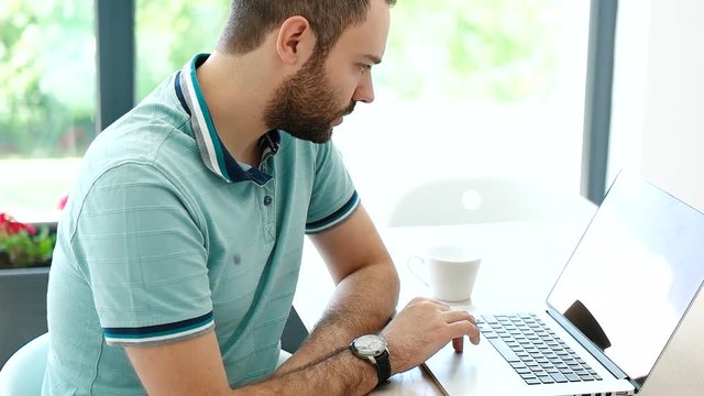 Man freelancing form home