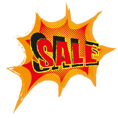 Sale poster in pop art comic style illustration vector