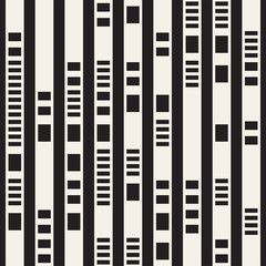Black and White Irregular Dashed Lines Pattern. Abstract Vector Seamless Background