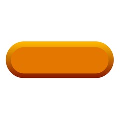 Orange button icon, flat style