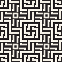 Maze Tangled Lines Contemporary Graphic. Abstract Geometric Background Design. Vector Seamless Pattern.