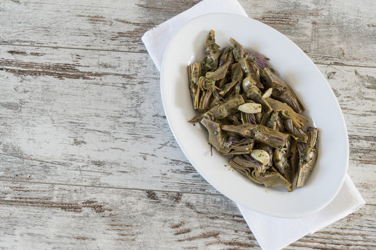 carciofo trifolati dall'alto