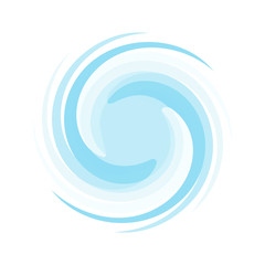 Abstract blue round template for the logo. Blobs for creating banners, design of products, posters and flyers. Twisted icon. Dynamic symbol is clockwise.