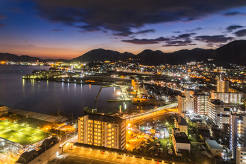 Fototapeta premium 夜明け前の小倉