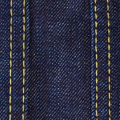 close up shot of raw denim dark wash indigo blue jeans texture background in square ratio