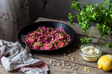 Beet Ravioli with Browned Butter
