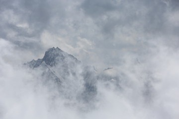view of an alpine mountain landscape near Mont Blanc, Chamonix, Switzerland