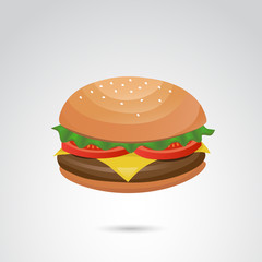 Hamburger vector icon.