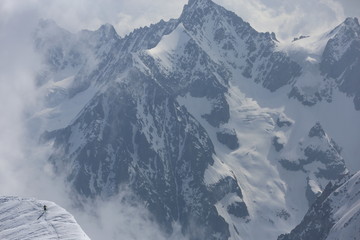 view of an alpine mountain landscape near Mont Blanc, Chamonix, Switzerland