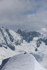 Fototapeta na wymiar view of an alpine mountain landscape near Mont Blanc, Chamonix, Switzerland