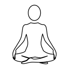 Silhouette woman sitting yoga position vector illustration