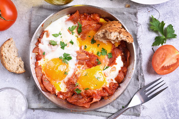 Breakfast with fried eggs