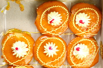 The cupcake represent the bakery and dessert concept related idea.