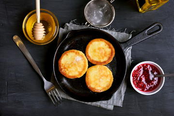 Cheesecakes, curd cheese pancakes