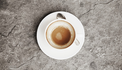Obraz na płótnie Canvas cup of coffee as a symbol of a break at work (freshness, taste, freshness concept)