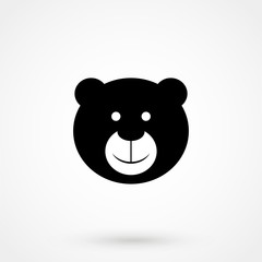Teddy bear plush toy flat icon for apps and websites