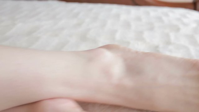 not shaved pubic hair on the thighs of women, natural beauty.
