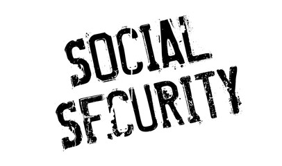 Social Security rubber stamp. Grunge design with dust scratches. Effects can be easily removed for a clean, crisp look. Color is easily changed.