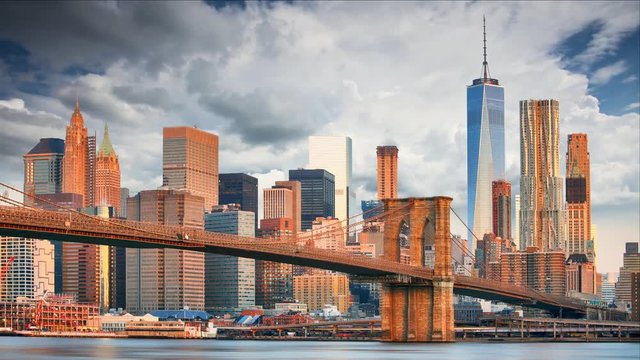 Manhattan at sunrise, New York, Time lapse