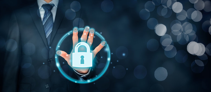 Security concept with fingerprint touch identification and authentication