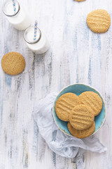 Homemade cookies with milk