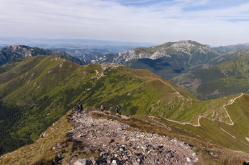 Summer view from the hiking trail in the Western Tatra Mountains.