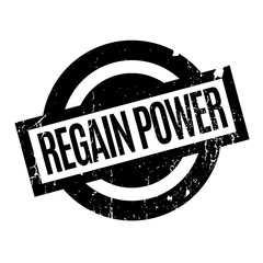 Regain Power rubber stamp. Grunge design with dust scratches. Effects can be easily removed for a clean, crisp look. Color is easily changed.