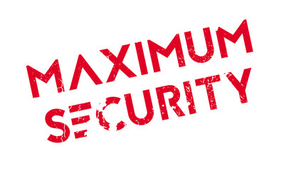 Maximum Security rubber stamp. Grunge design with dust scratches. Effects can be easily removed for a clean, crisp look. Color is easily changed.