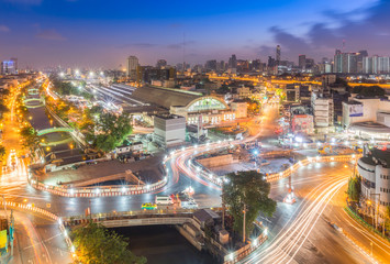 Fototapeta premium Bangkok Railway Station or Hua Lamphong Station is the main railway station in Thailand.