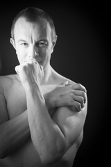 Nude muscular fit man naked