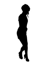 Fototapeta na wymiar Silhouette of girl in sexual pose vector..