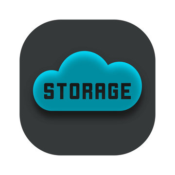 Storage Cloud App Icon Design Idea Vector