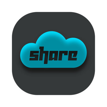 Share Cloud App Icon with Grey Background Vector