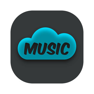 Music Cloud App Icon Vector