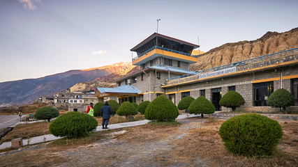 Jomsom airport in Himalayas, Nepal