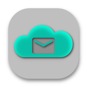 Blue and Green Cloud Mail App Icon with Email Design