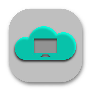 Cloud Computing App Icon Vector