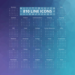 810 Line Icons Set